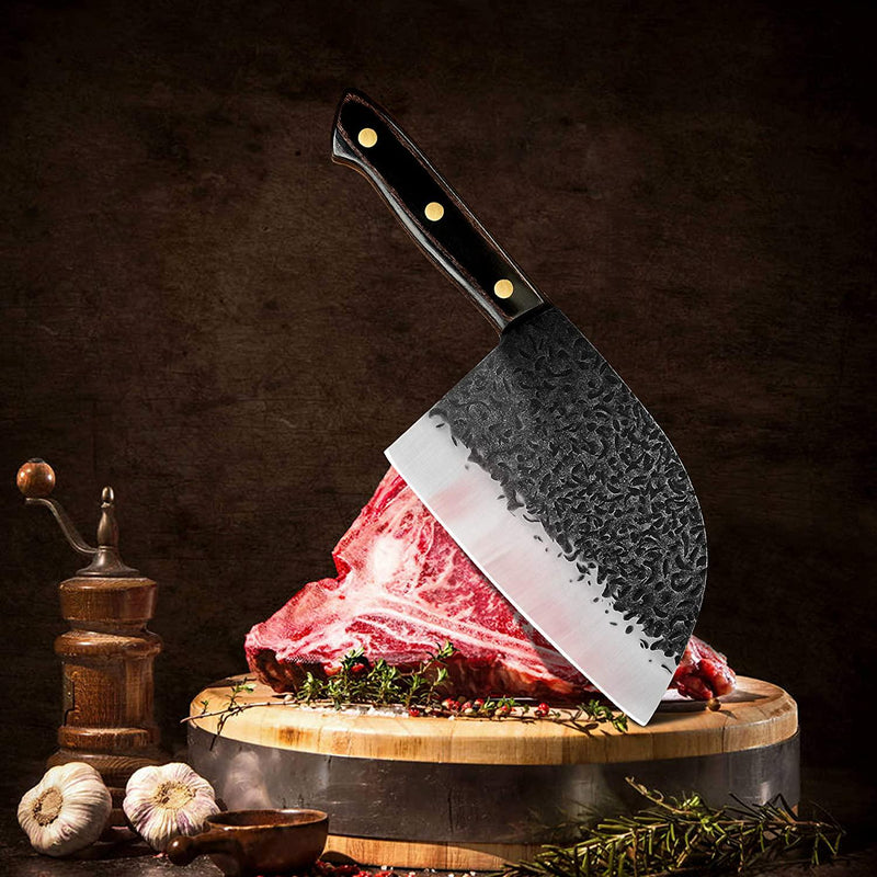 XYJ　Full　7-inch　Tang　Knife　Chef　Serbian　Butcher　Chinese　Multipurpose　K