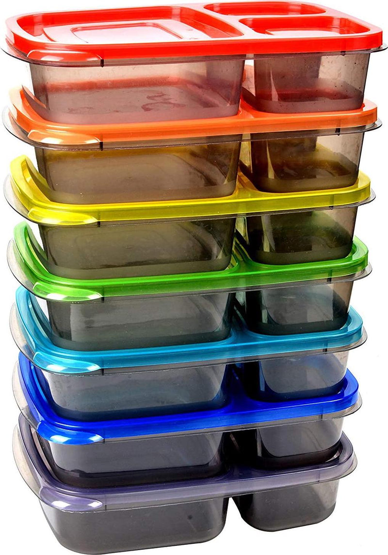 Youngever 8 Sets 4-Compartment Reusable Snack Box Food Containers, Bento  Lunch Box, Meal Prep Containers, Divided Food Storage Containers, in 8