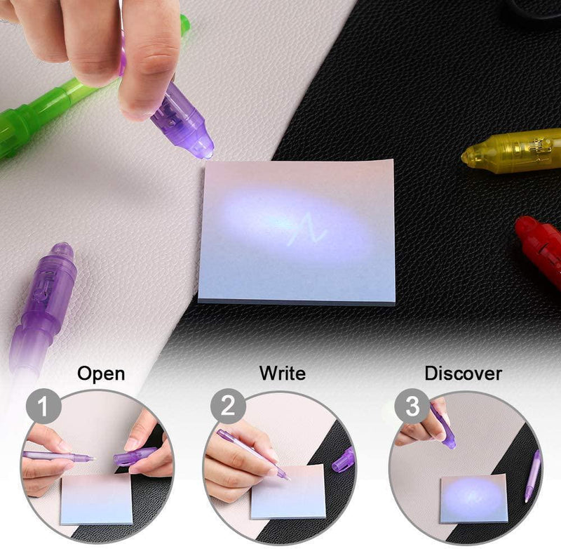 Spy Pen Invisible Disappearing Ink Pen with Light Magic Marker
