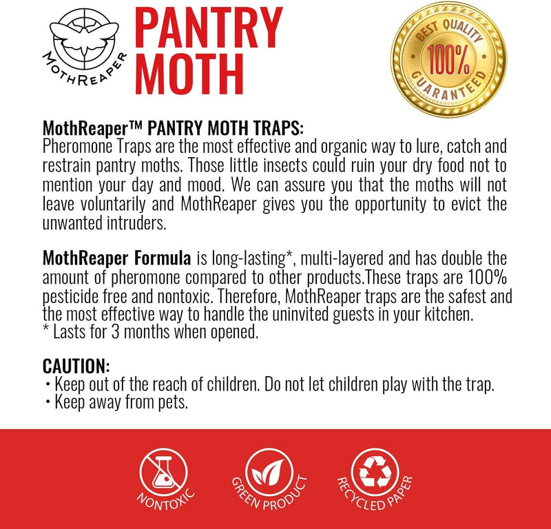 Pantry Moth Traps 6 Pack with Premium Pheromone Lure Attractant  Insecticide-Free, for Food and Cupboard Moths in Your Kitchen