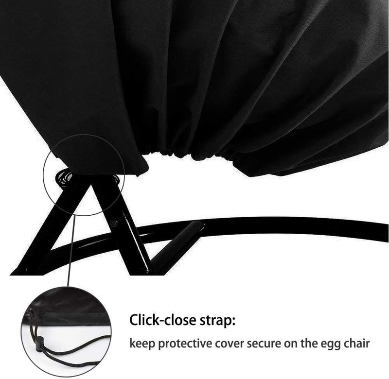 DOBEST Patio Hanging Chair Cover - Cocoon Egg Chair Cover - for Rattan Wicker Swing Seat Chair - Waterproof Furniture Protective Cover - for Single Swinging Chair (190 * 115Cm)