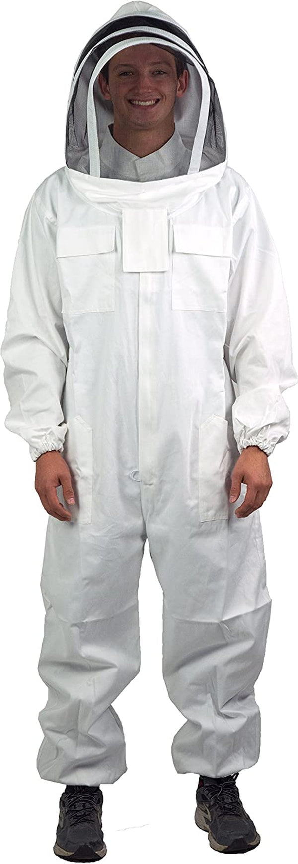 VIVO Professional Large Cotton Full Body Beekeeping Suit with Veil Hood (Bee-V106)