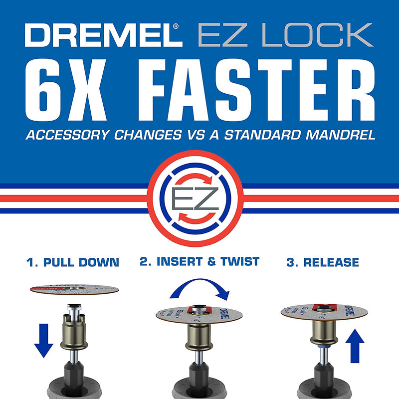 Dremel EZ406-02 1 1/2-Inch EZ Lock Rotary Tool Cut-Off Wheel and Mandrel Metal Cutting Starter Kit