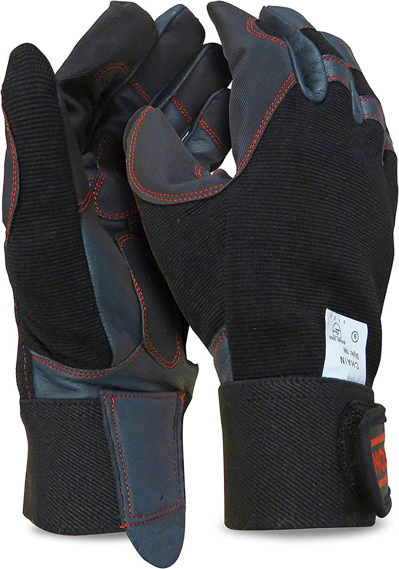 OREGON 295395 4 Way Stretch Leather Chainsaw Protective Glove ( Medium (9))