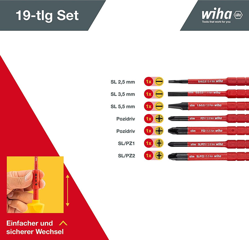 Wiha 2831 T9-02 Slimvario -S VDE Screwdriver Set 9-Tlg