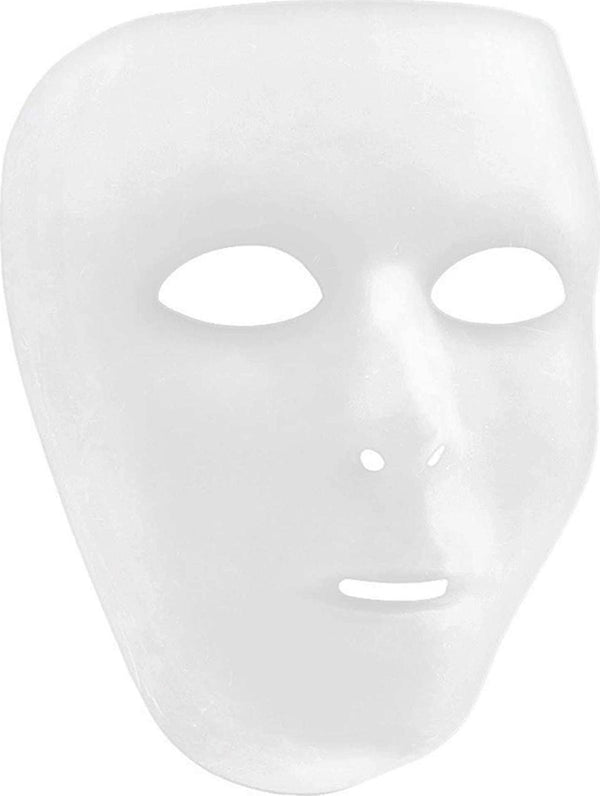 amscan 365645 Full Face Mask - White, 6 1/4 x 7 3/4
