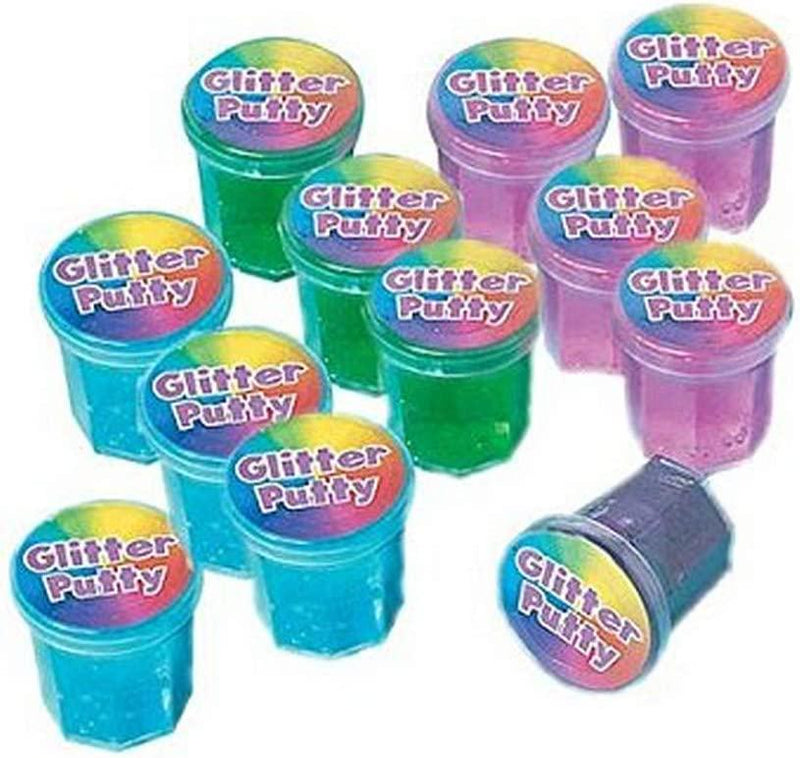 amscan 390229 Glitter Putty Value Pack Favor 12 Pieces, 2 1/2
