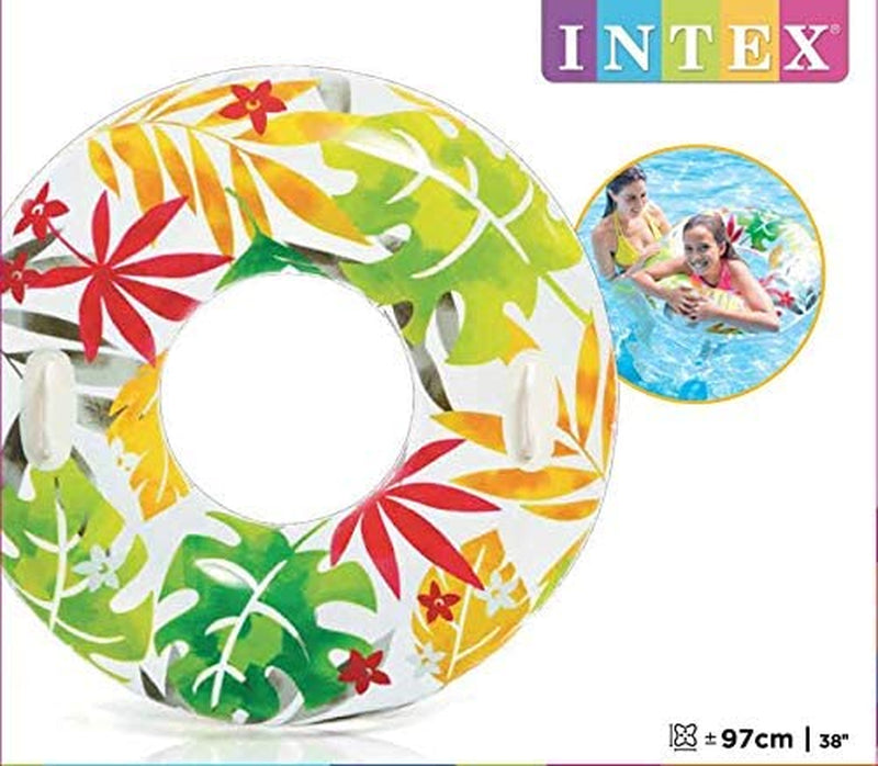 Intex Groovy Color Inflatable Flower Transparent Tube Raft | 58263EP