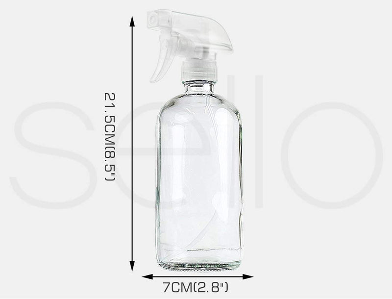 6X 500Ml Clear Glass Spray Bottles Trigger Water Sprayer Aromatherapy Dispenser Clear&6 PCS