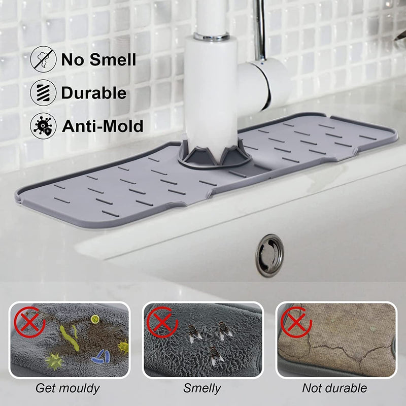 1/2pcs Silicone Drain Mat Sink Faucet Splash-proof Pad Bathroom