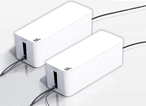 Bluelounge Cablebox Cable and Cord Management System Cablebox | 2 Pack White