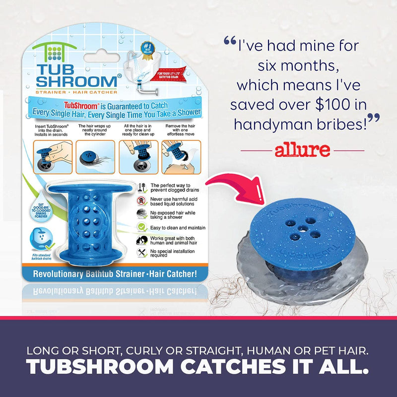 TubShroom (Orange) The Hair Catcher That Prevents Clogged Tub Drains