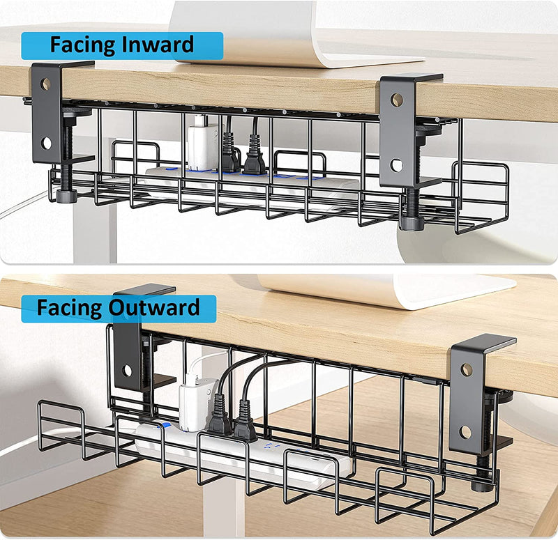 Yecaye under Desk Cable Management Tray - Clamps Install under Table W