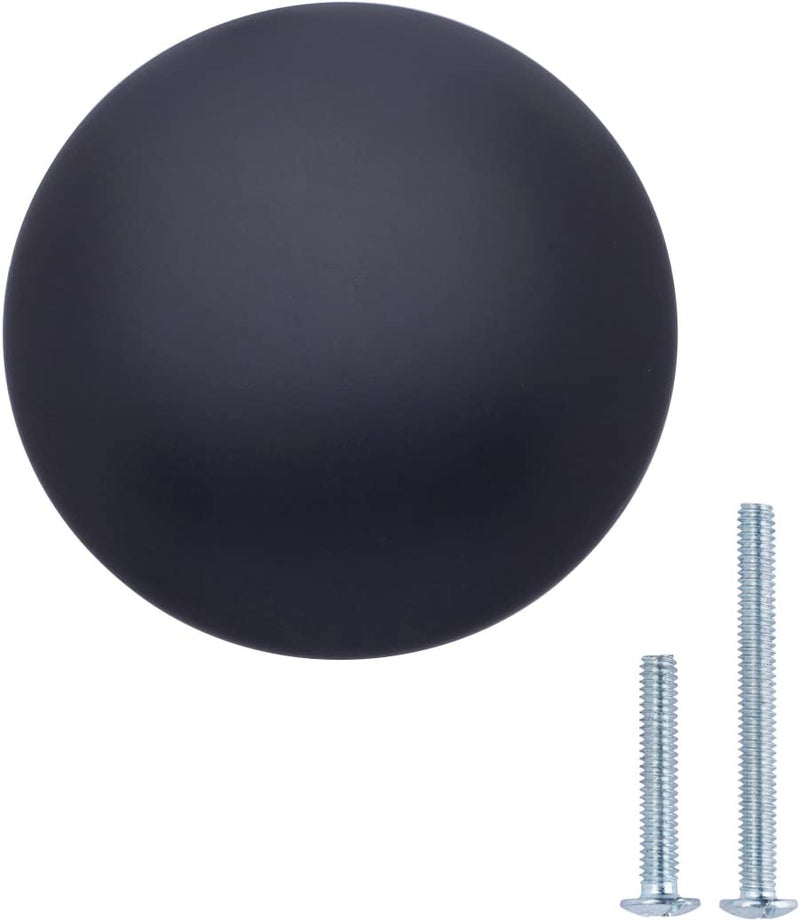 Amazon Basics round Cabinet Knob, 1.18" Diameter, Flat Black, 10-Pack