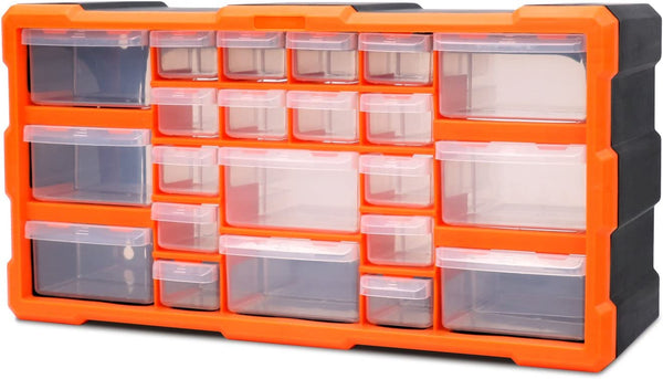 HORUSDY 22 Drawers Parts Storage Cabinet Tool Box Bin Chest Case Plastic Organizer Toolbox with Dividers in Drawers