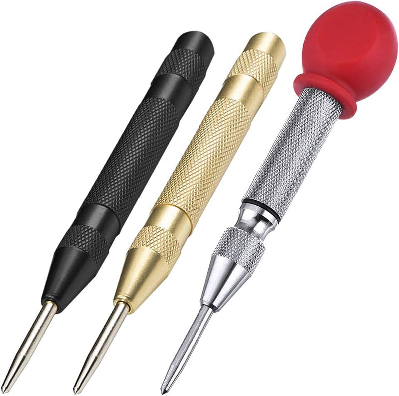 2 Pcs Automatic Center Punch Adjustable Impact Spring Loaded Center Punch  Tool.