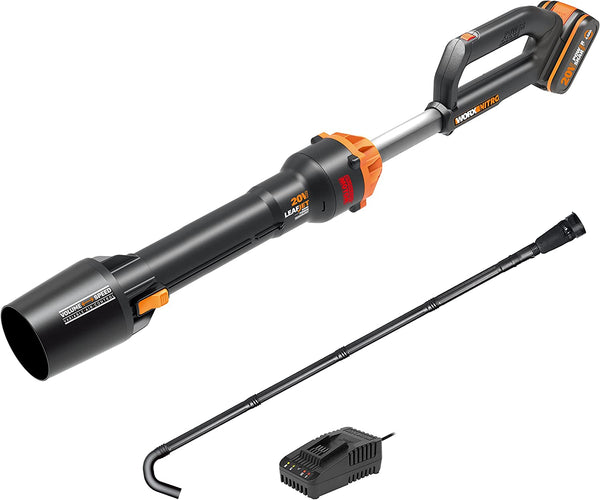 WORX 20V LEAFJET Cordless Leaf Blower with Power Share Brushless Motor - WG543E.5 with Gutterpro Kit (4Ah Battery & 2A Charger Included)