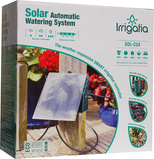 Bosmere L451 Irrigatia C24 Automatic Watering Irrigation System, Solar Powered Plant Waterer