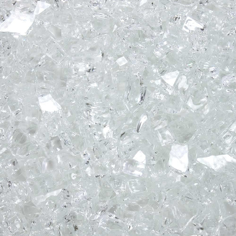 Celestial Fire Glass High Luster, 1/4" Reflective Tempered Fire Glass in Neptune Blue, 10 Pound Jar