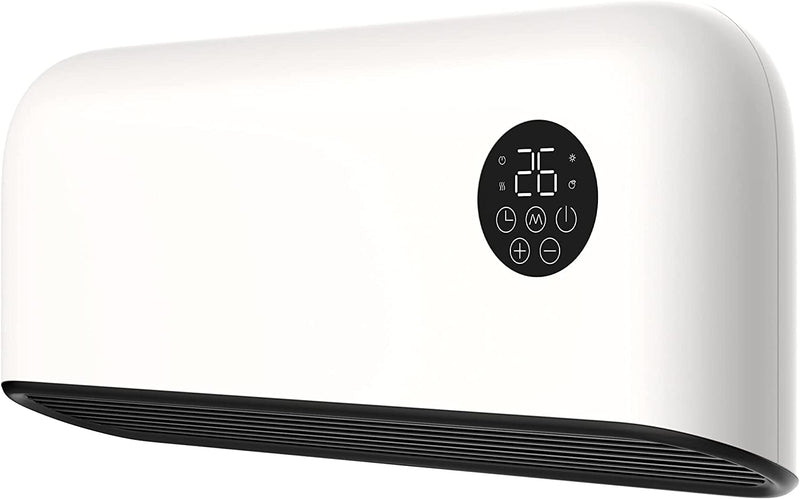 MYLEK over Door Heater 2000W Wall Mounted Indoor Overdoor Hot Air Curtain - Cooling Fan - Remote Control, PTC, Thermostat, Timer, Office, Bathroom, Commercial, Garage, (2000W Wall Heater, Silver)