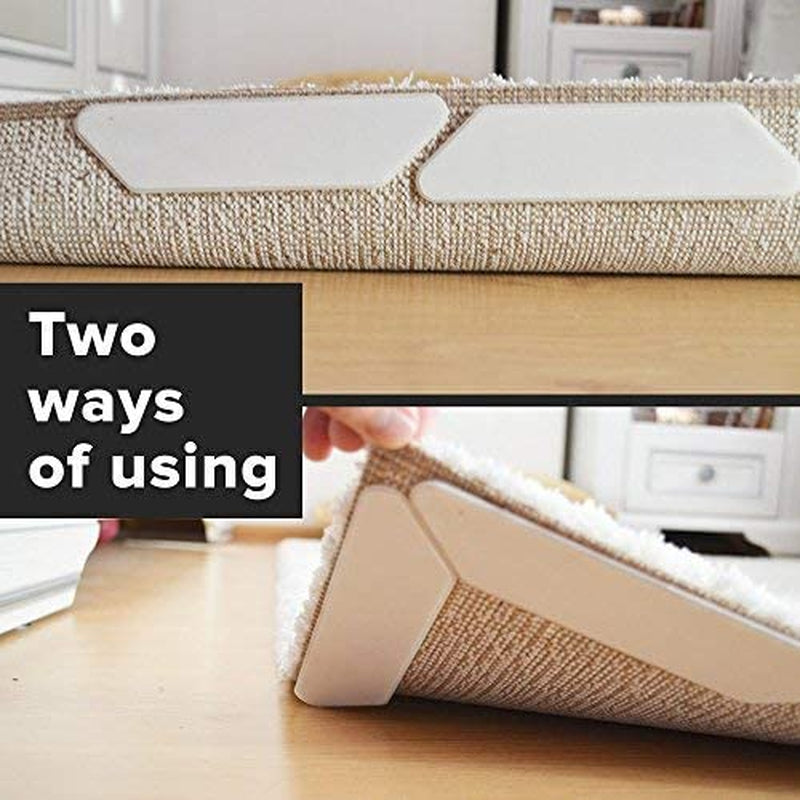 4/8Pcs Non Slip Rug Pads Double Sided Rug Stoppers to Prevent Sliding  Stickers Flat Reusable