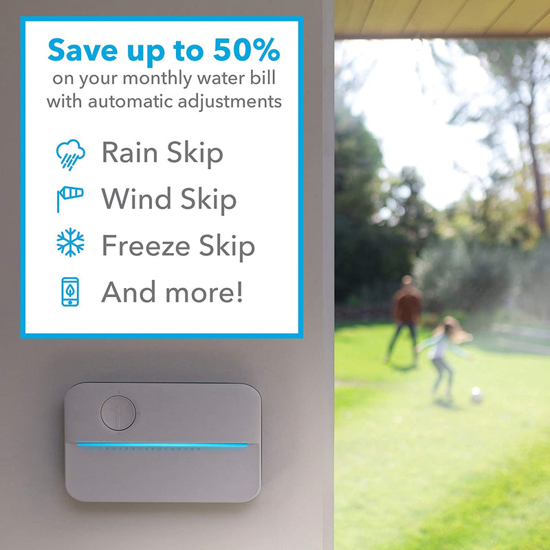 Rachio 3 Smart Sprinkler Controller, 8 Zone 3Rd Generation, Alexa and Apple Homekit Compatible with Hyperlocal Weather Intelligence plus and Rain, Freeze and Wind Skip