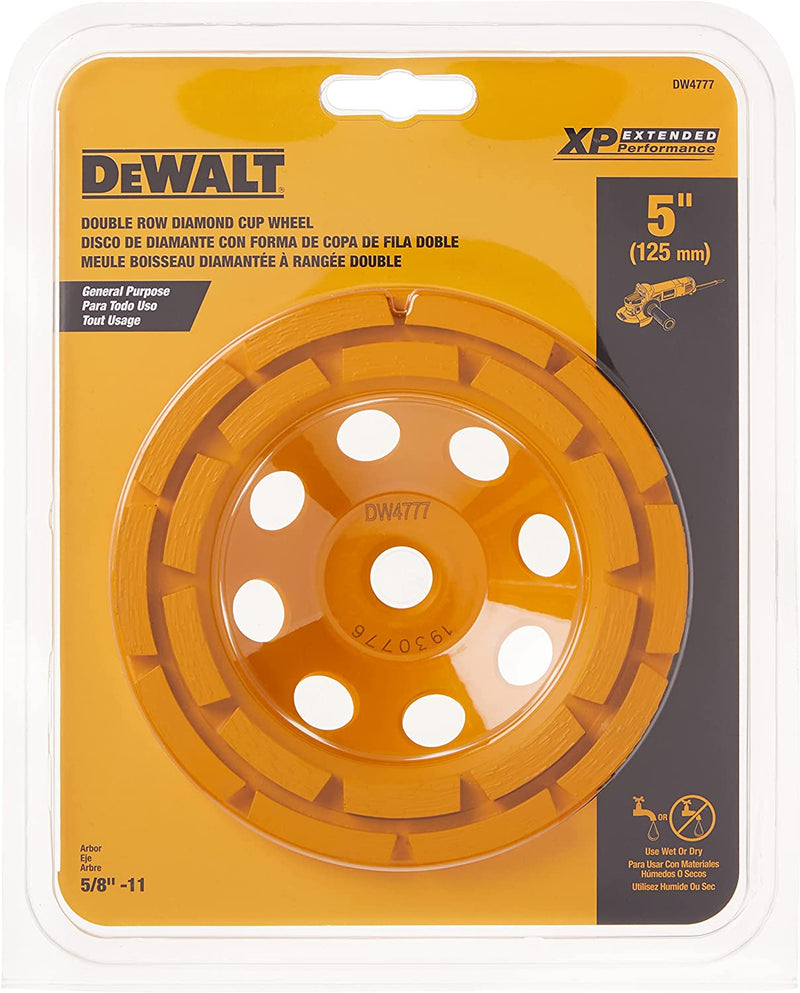 DEWALT DW4777 5-Inch XP Double Row Diamond Cup Wheel