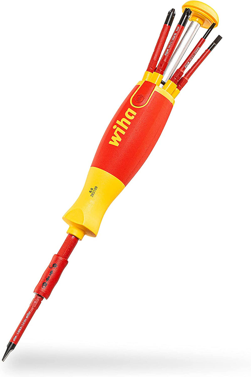 Wiha 38613, Schlitz/Ph/Sl+Pz (Klemmschrauben) Im Blister, Red Yellow