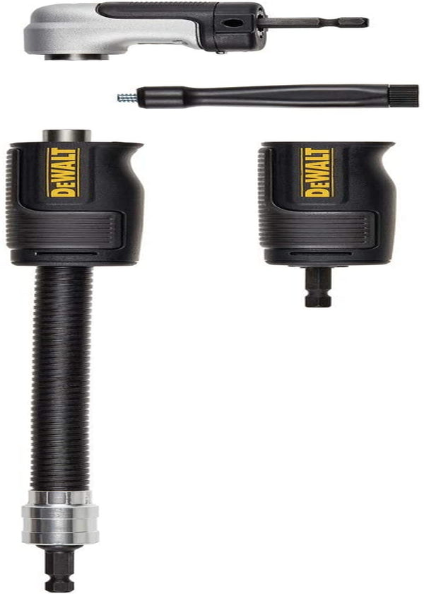DEWALT Right Angle Drill Adaptor, Flextorq, 4-In-1 System, Compact, Straight Flexible Shaft, 12-Inch (DWAMRASETFT)