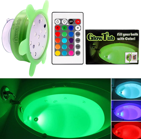 Glowtub Underwater Remote Controlled LED Color Changing Light for Bathtub or Spa - Battery Operated