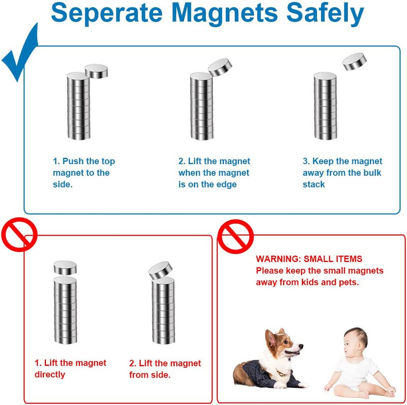 100pcs Small Magnets,Round for Refrigerator , Cylinder, Fridge , Office ,  Whiteboard , Durable Little Miniature Tiny Mini for Crafts