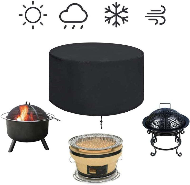 Fire Pit Cover Valuehall Outdoor Furniture Cover Patio round Bowl Cover Heavy Duty 420D Waterproof Table Cover Outdoor Barbecue Grill Dust Cover V7084A (40 Inch)