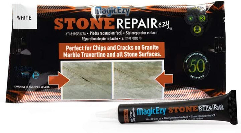 Magicezy Stone Repairezy - Granite Crack Repair Kit - Coutnertops and Tiles - Fix Marble, Travertine Quartz - Granite Seam Filler (White)
