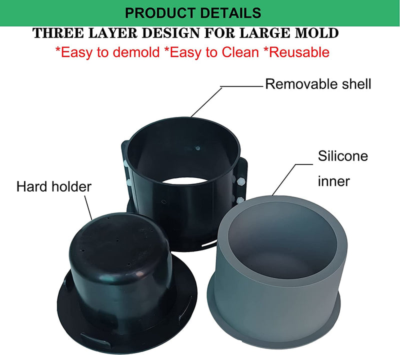 Silicone Planter Mold ,Large round Concrete Molds for Cylinder Flower Pot Making, DIY Handcraft