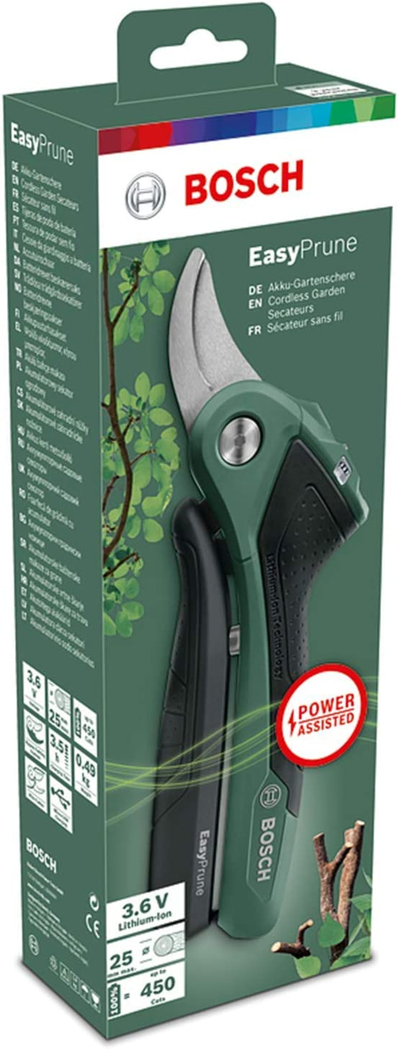 Easyprune Cordless Powered Secateurs (Integrated Lithium Ion Battery, 3,6 Volt, in Blister Pack)