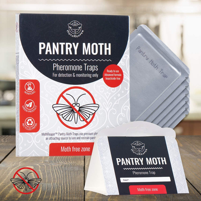 Pantry Moth Traps 6 Pack with Premium Pheromone Lure Attractant  Insecticide-Free, for Food and Cupboard Moths in Your Kitchen