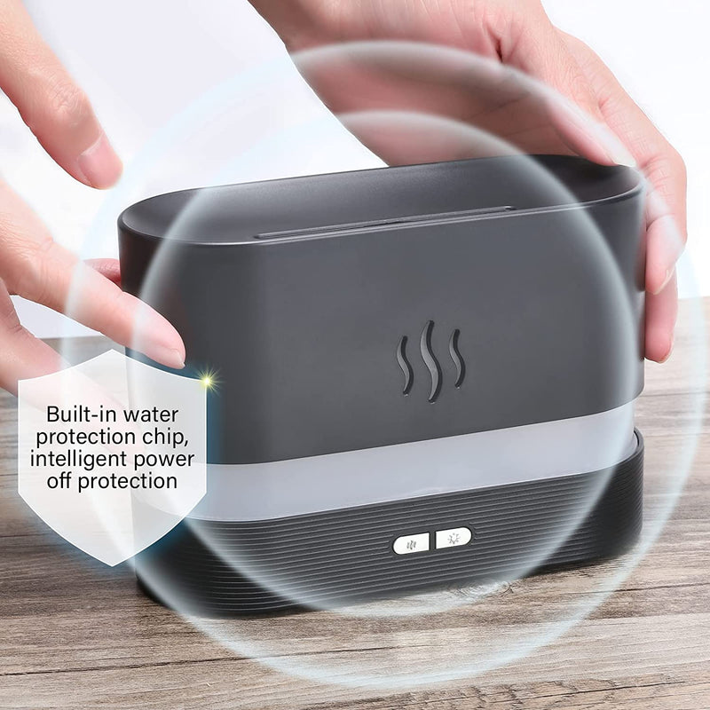 Flame Diffuser, Colorful Flame Fire Diffuser Humidifier, Portable Noiseless Aroma  Diffuser for Home Office, Essential Oil Diffuser with No Water Auto-Off  Protection 