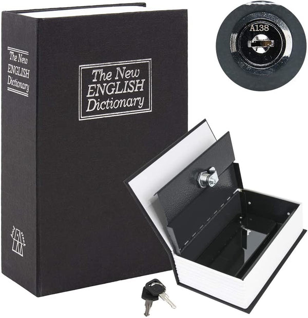 Diversion Book Safe with Combination Lock, Safe Secret Hidden Metal Lock Box,Money Hiding Box,Collection Box Black Small