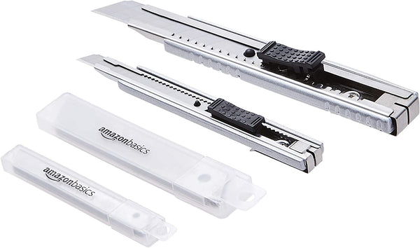 Amazonbasics - Auto-Lock Utility Knife - 2 Pack (20 Extra Blades Included)