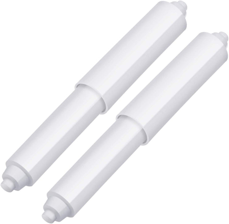 Shappy Toilet Paper Holder Roller White Plastic Spring Loaded（2 Pack）