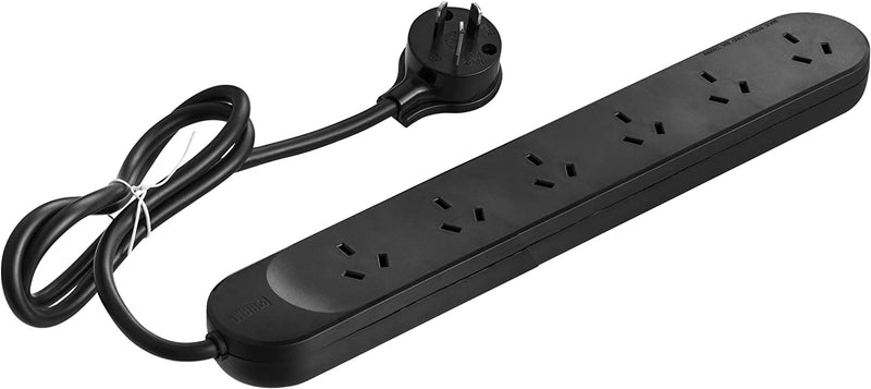 HPM R105/6BL 6 Outlet Powerboard with 0.9 Metre Lead, Black