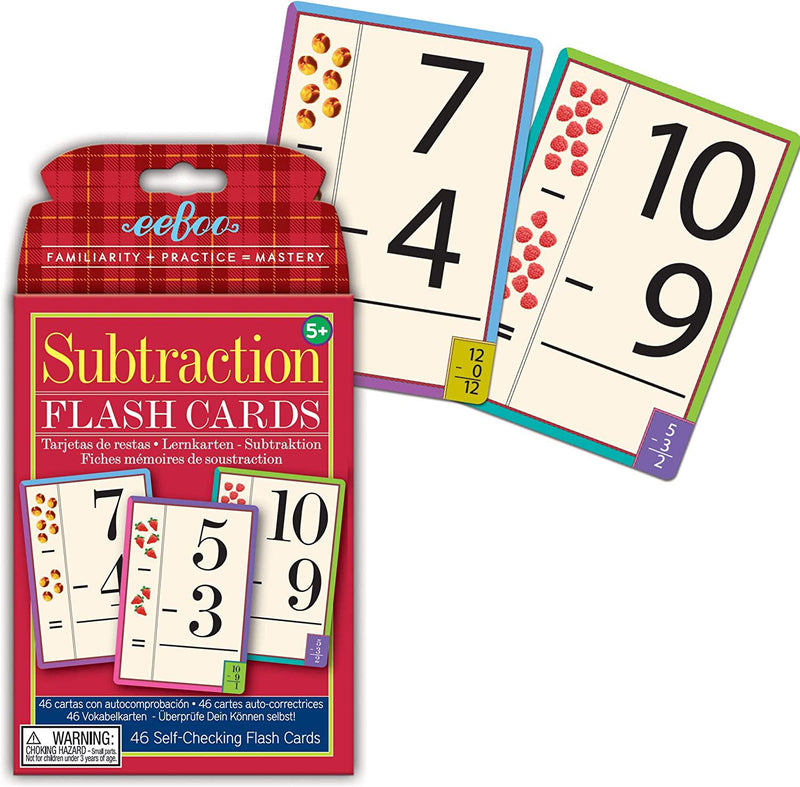 eeBoo Subtraction Flash Cards for Kids