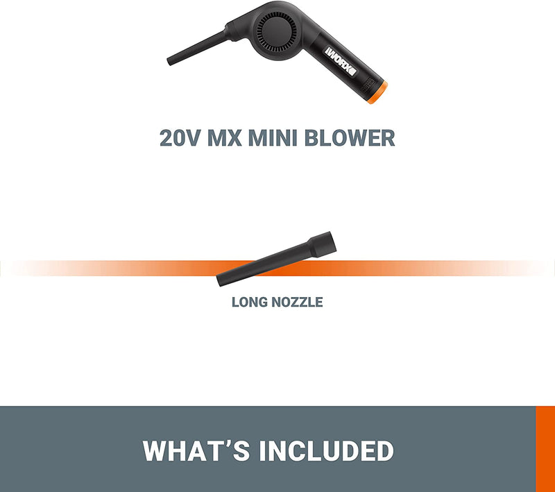 WORX 20V Cordless MAKERX Mini Blower Skin (Hubx & POWERSHARE™ Battery/Charger Not Incl.) - WX747.9