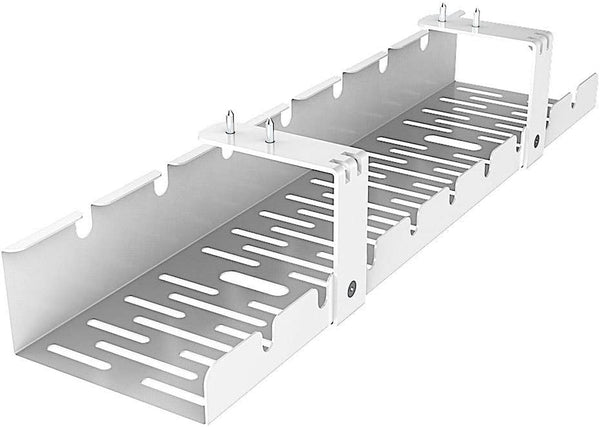 Gku under Desk Cable Management Tray Cord Wire Organiser Wire Management - Metal Wire Cable Tray for Office and Home. Perfect Standing Desk Cable Tray Ac1011(White)