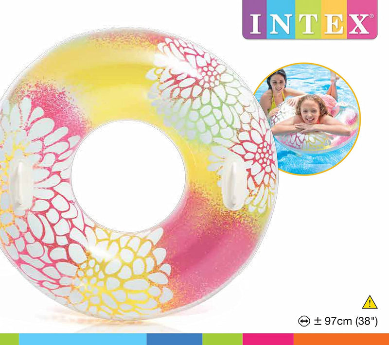 Intex Groovy Color Inflatable Flower Transparent Tube Raft | 58263EP