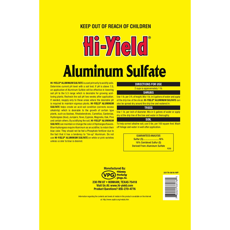 Hi-Yield (32175) Aluminum Sulfate (4 Lbs.)