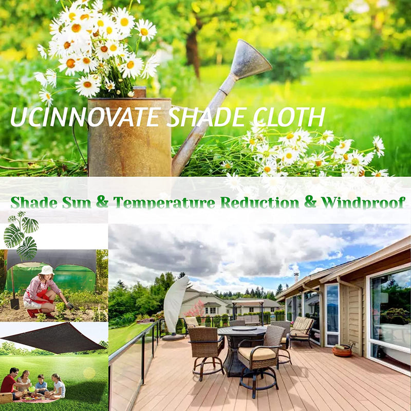 UCINNOVATE Sunblock Shade Cloth 70% Shade Net Greenhouse Covers 10Ft X 10Ft Fabric Mesh Tarp Sunshade Sunscreen UV Resistant Netting with Grommets for Garden Patio Lawn Plant Parking Yard or Kennel