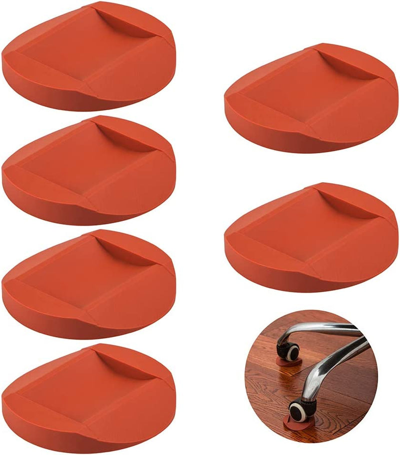6 Pcs Rubber Furniture Caster Cups, AIFUDA Furniture Coasters Anti-Sliding Floor Grip Floor Protectors for All Floors & Wheels of Furniture, Sofas and Bed