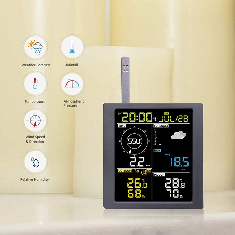 HD Display with Wi-Fi Forecast for 5-in-1 Weather Station