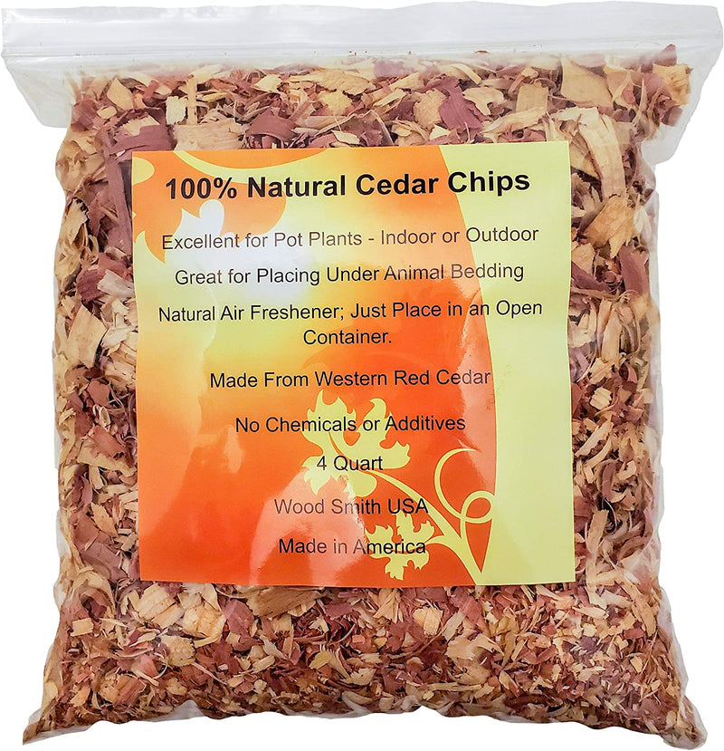 100% Natural Cedar Shavings | Mulch | Great for Outdoors or Indoor Potted Plants (16 QT Cedar Shavings)